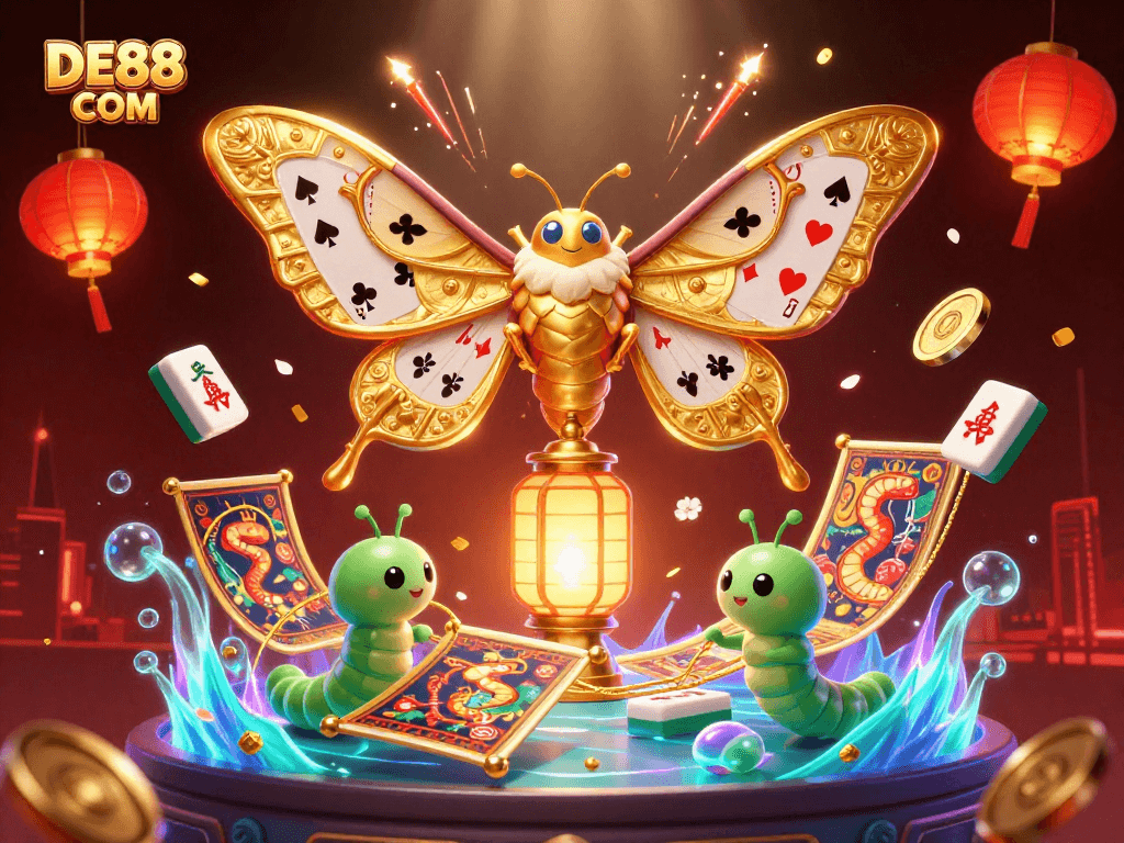 Engage with DE88 COM's dynamic casino world featuring lucky elements and vibrant colors.