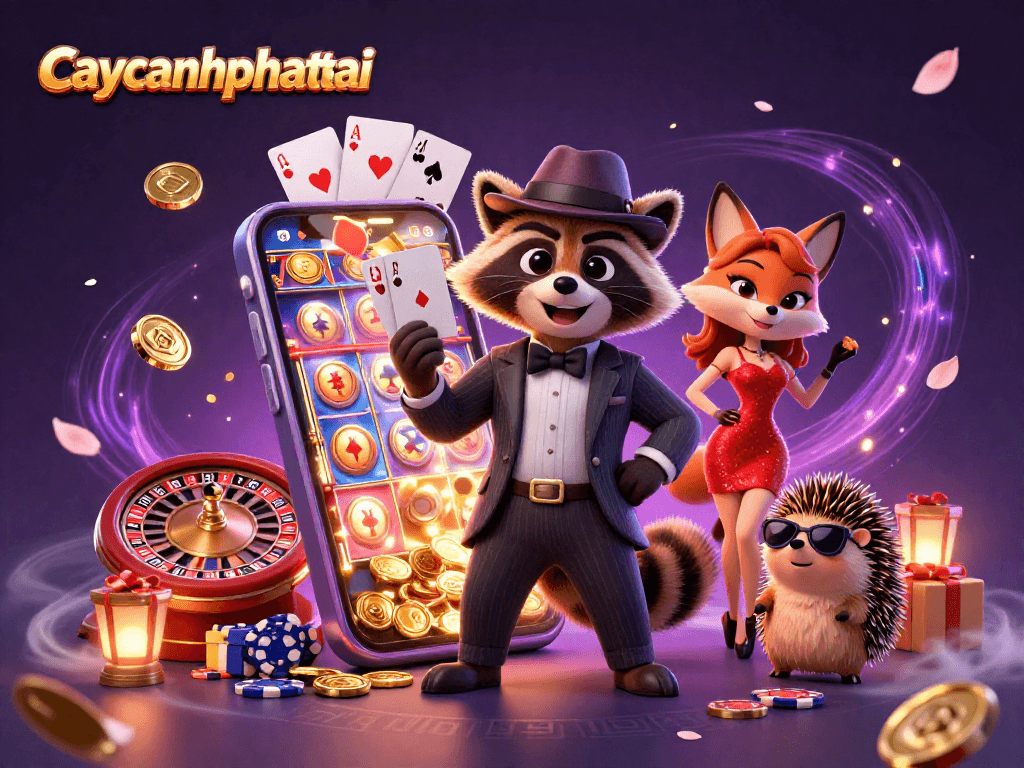 Experience thrill with caycanhphattai as the suave raccoon and fox lady unfold winning casino adventures