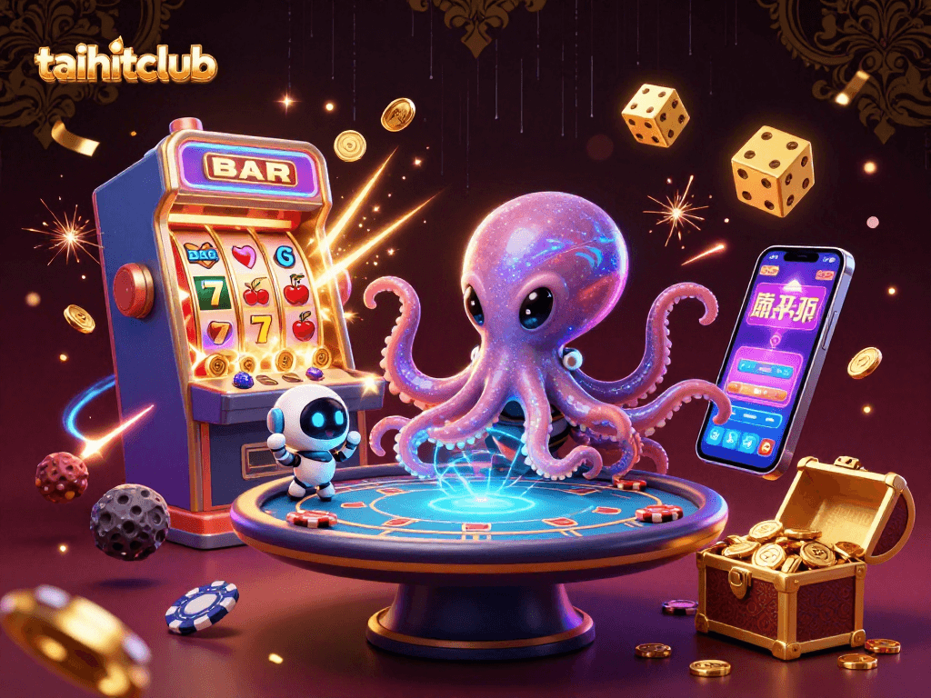 Engage in thrilling action at taihitclub with a vibrant alien poker scene featuring dazzling gaming elements.