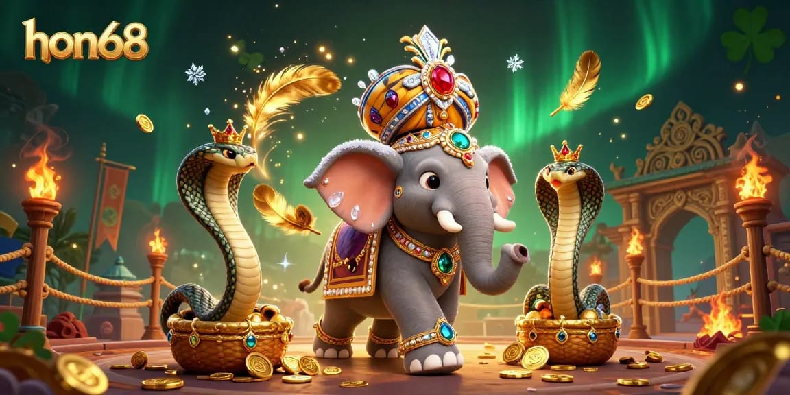 Experience thrilling gaming adventures with hon68's vibrant casino elements featuring a maharaja tiger.