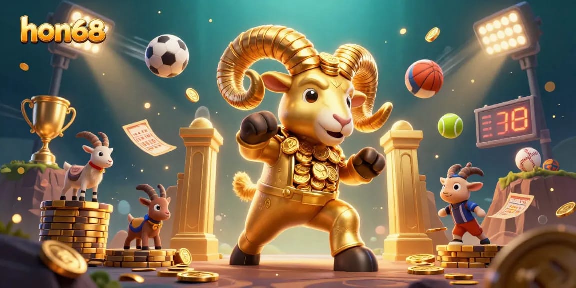 Experience winning at hon68 with a lively 3D illustration of the casino world filled with action and excitement.