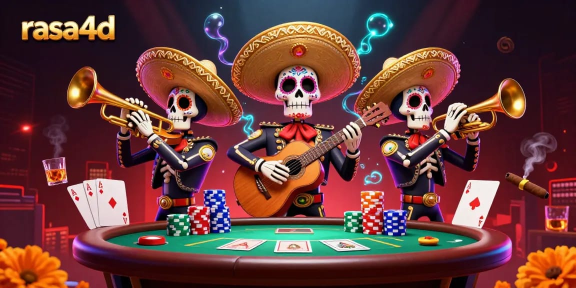 Menyaksikan aksi menarik dari skeleton mariachi sambil bermain poker di kasino rasa4d.
