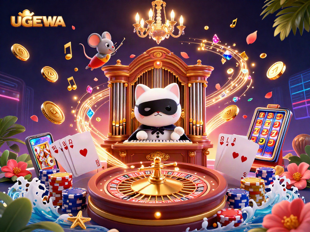Experience UGDEWA's immersive casino atmosphere with lively characters, vibrant game elements, and cinematic quality visuals.