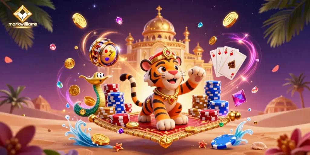 Experience the thrill of markwwilliams gaming with a vibrant 3D illustration featuring a tiger sultan.