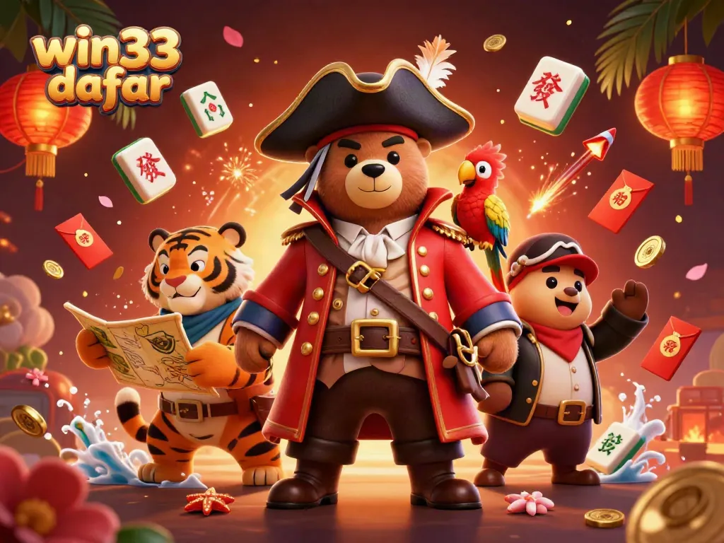 Engage players with win33 daftar for exciting online gaming featuring vibrant characters and casino elements.