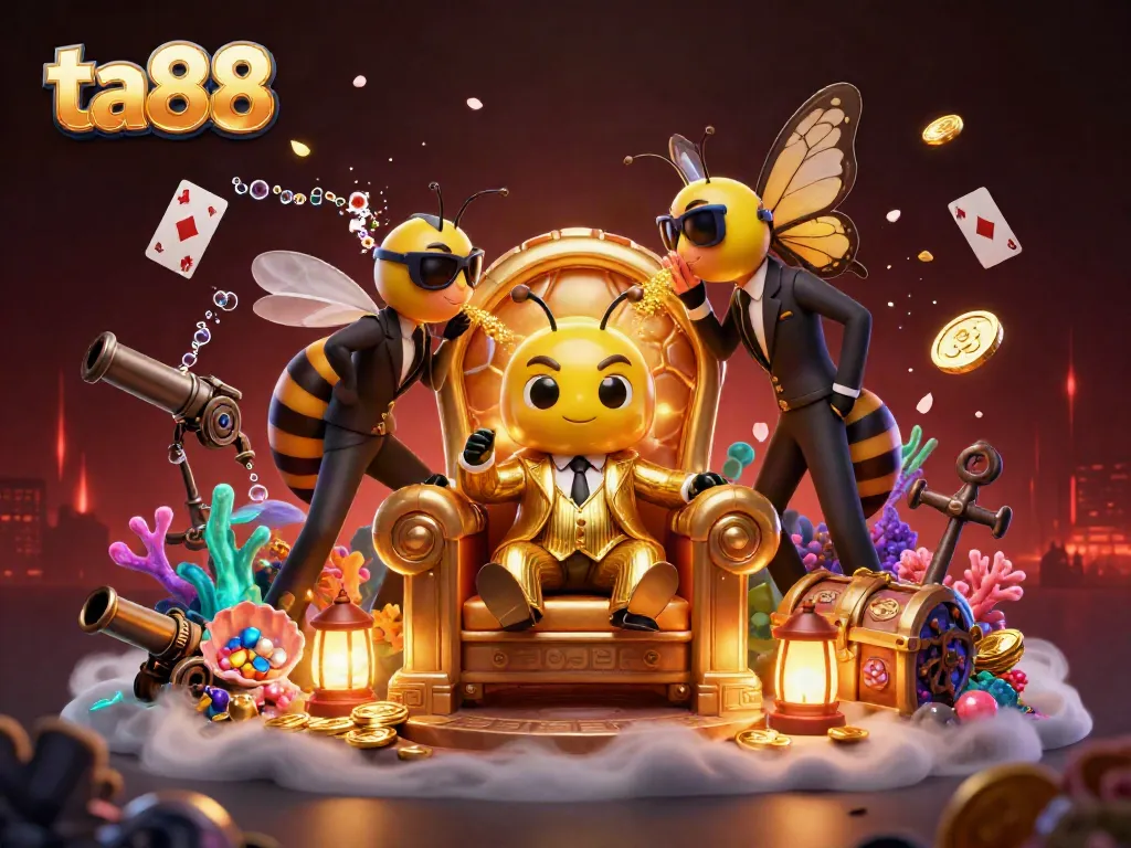 Experience winning excitement with ta88 in a dynamic casino-themed 3D illustration.