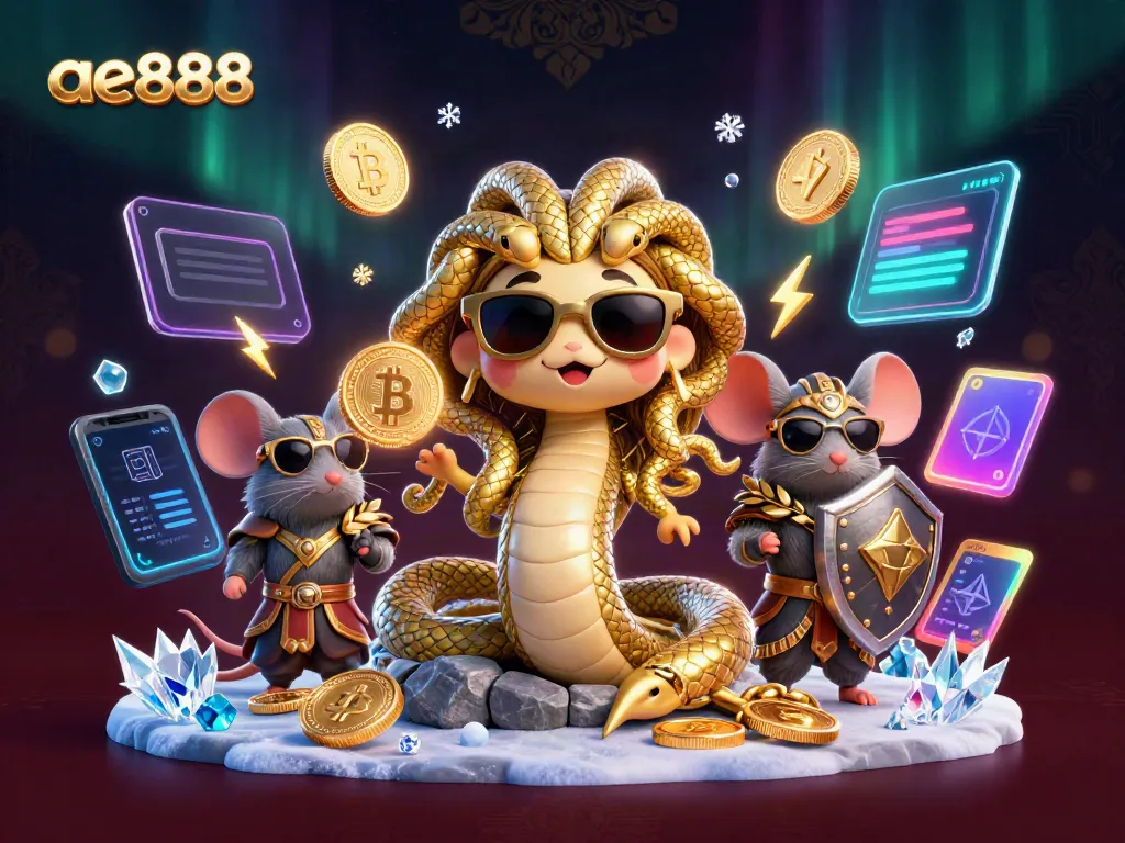 Experience exciting gaming at ae888 with dynamic characters and crypto elements in an engaging casino scene.