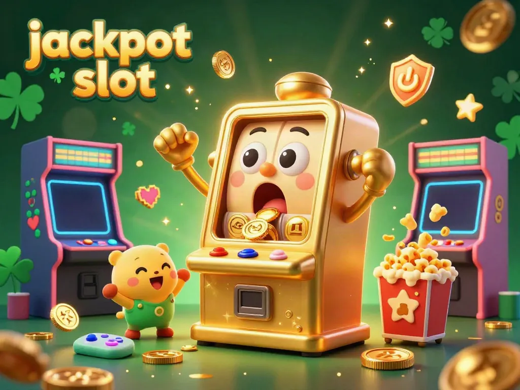 Experience the thrill of a jackpot slot with exciting 3D cartoon machines celebrating a big win!