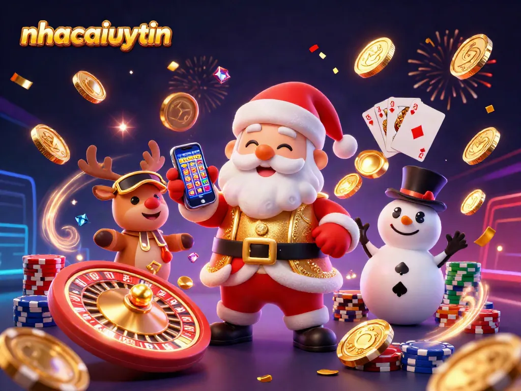 Play slots and win jackpots with nhacaiuytin in this dynamic 3D casino scene.