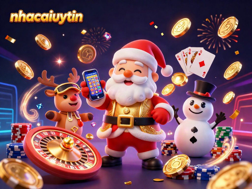Play slots and win jackpots with nhacaiuytin in this dynamic 3D casino scene.