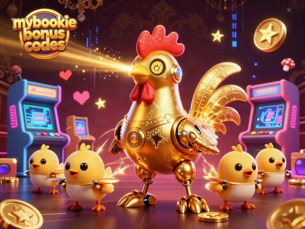 Engage with mybookie bonus codes in a thrilling casino scene featuring vibrant 3D game elements.