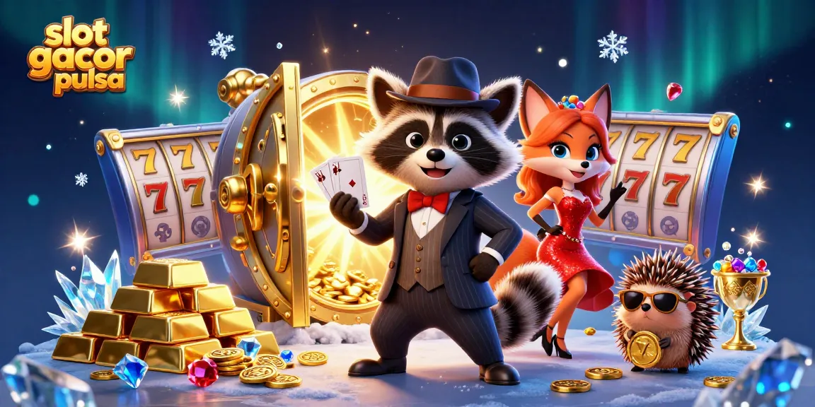 Engage in thrilling slot gacor pulsa gaming with colorful characters and stunning casino elements.