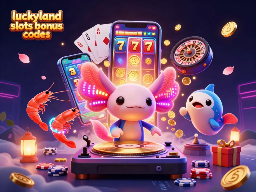 Engage with luckyland slots bonus codes through this vibrant 3D illustration showcasing slots and casino excitement.