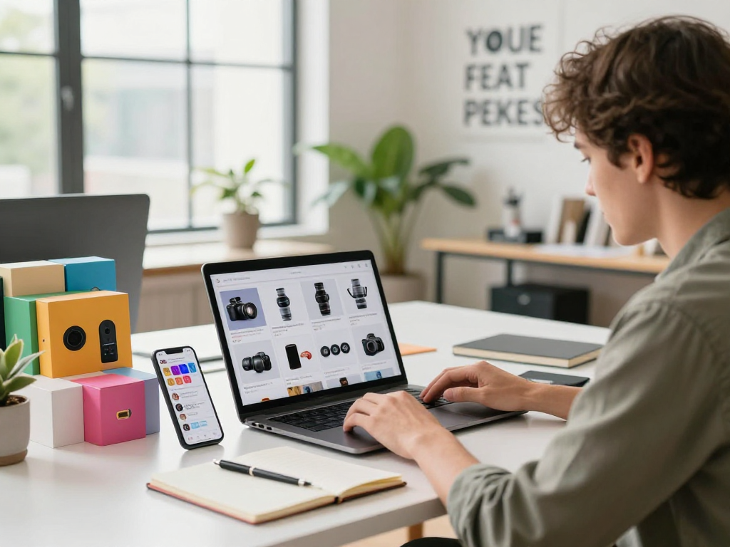 workspace e-commerce dengan coloksgp yang menunjukkan produk digital