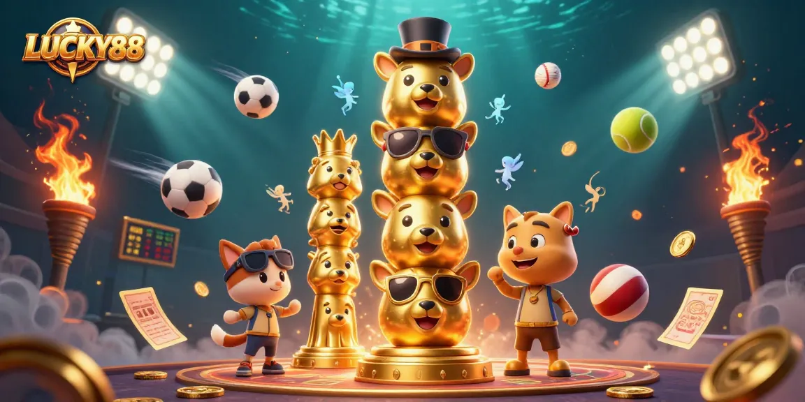 Experience exciting gameplay with LUCKY88's dynamic casino scene featuring vibrant elements.