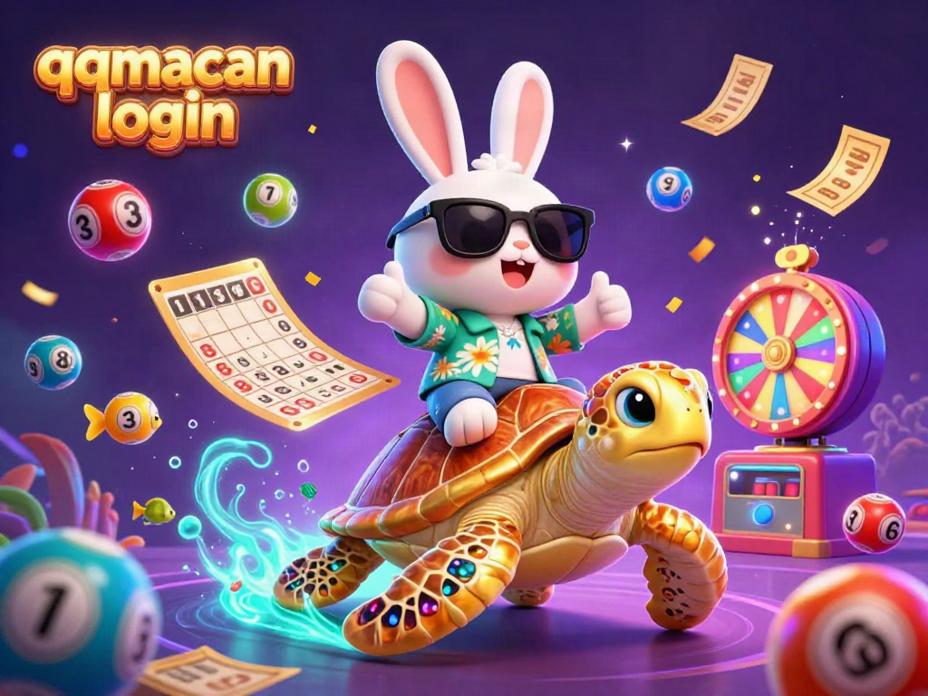 Engage with playful fun while experiencing qqmacan login in a vibrant, cartoonish casino scene.