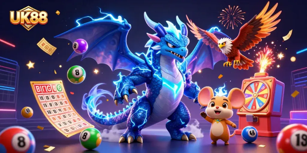 Engage with UK88's vibrant gaming experience featuring exciting lottery and bingo elements.