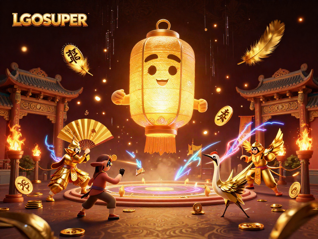 Engage with LGOSUPER's vibrant casino art showcasing animated spirit and gaming elements.