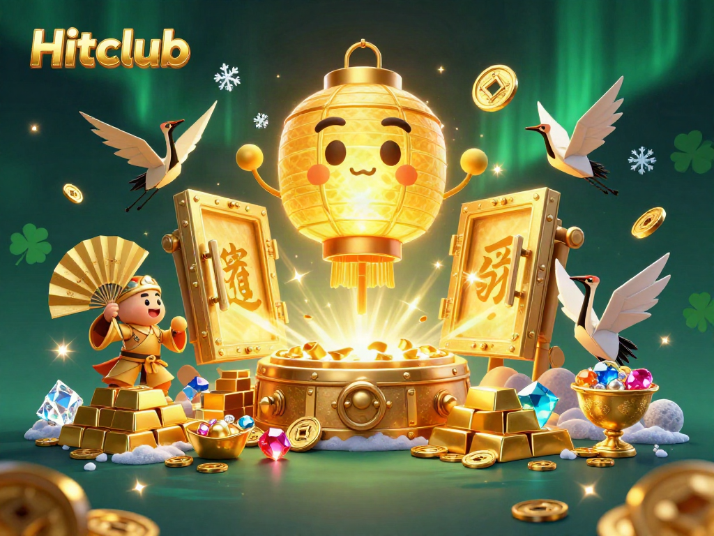 Experience winnings and excitement at Hitclub, the vibrant casino scene filled with treasures and lucky symbols.